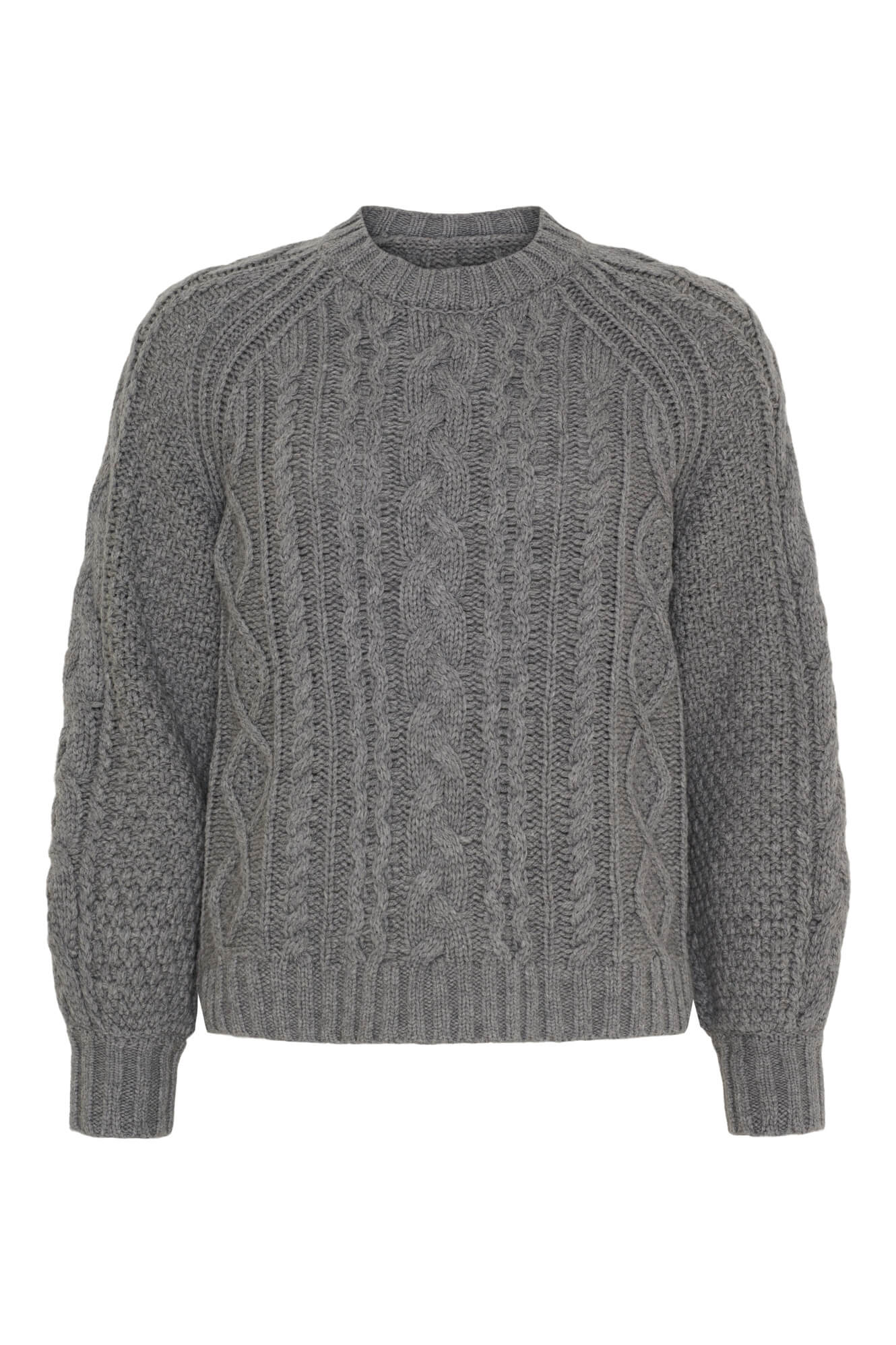 Dahlia cable knit jumper - Cold grey