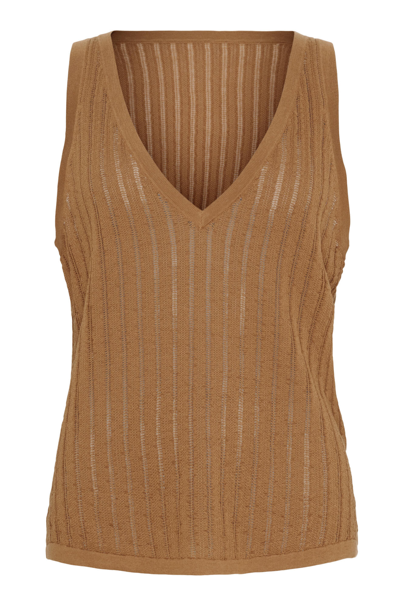 AMELIA SL KNIT TOP - HAZELNUT