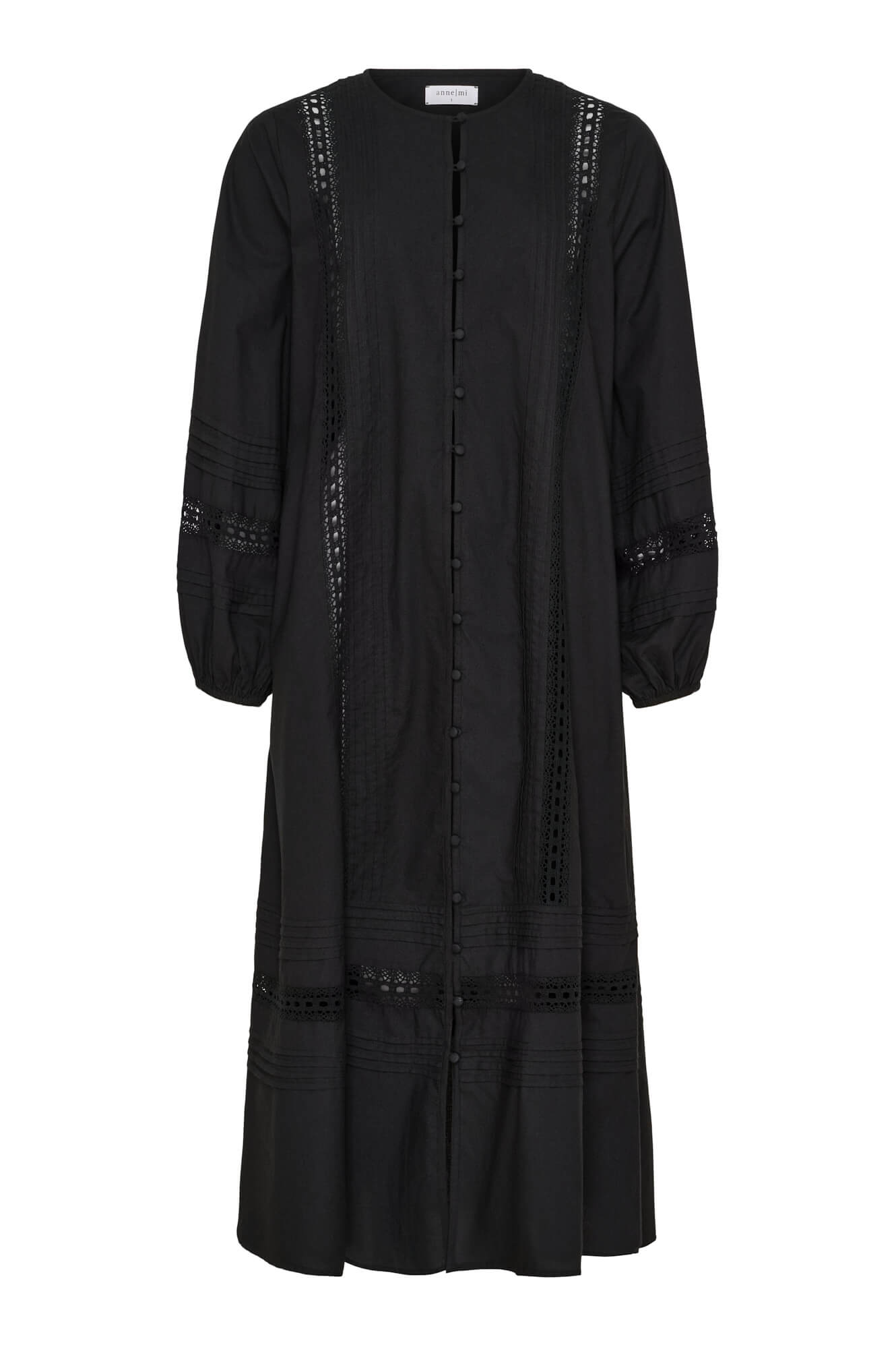 LILY LS SHIRT DRESS	 - BLACK